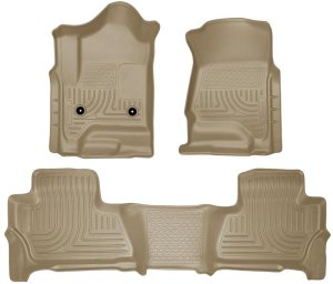 Chevrolet Suburban Floor Liners - Front + 2nd Seat - Husky Liners - WeatherBeater - Tan - 2015